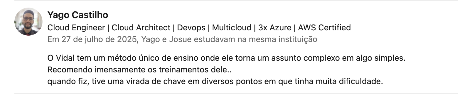 Recomendação LinkedIn 15