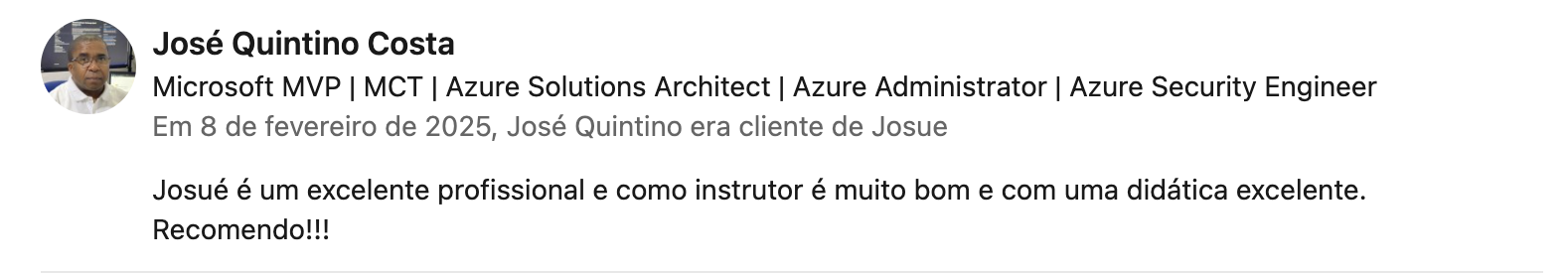 Recomendação LinkedIn 20