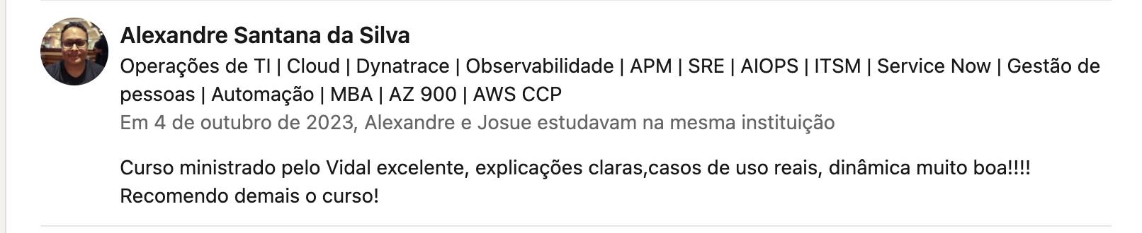 Recomendação LinkedIn 27