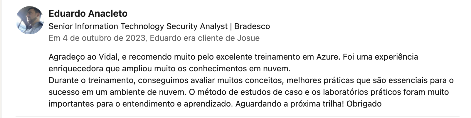 Recomendação LinkedIn 31