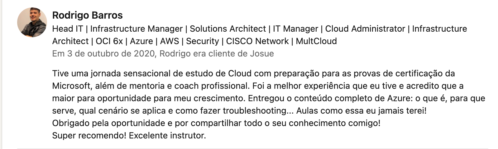 Recomendação LinkedIn 33