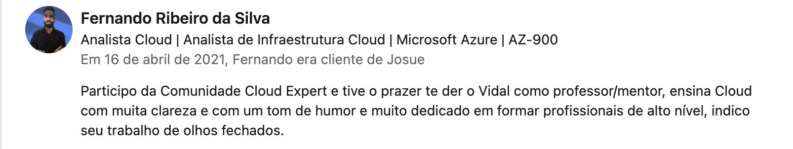 Recomendação LinkedIn 34