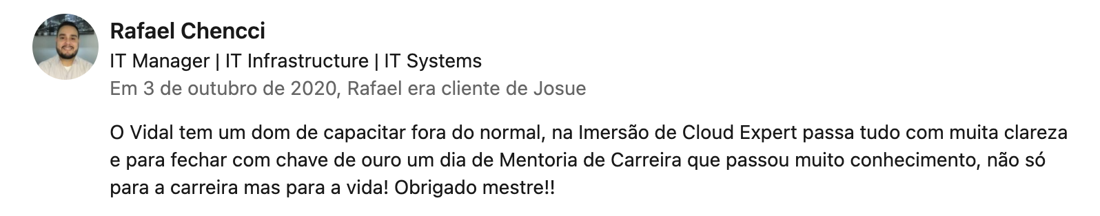 Recomendação LinkedIn 5